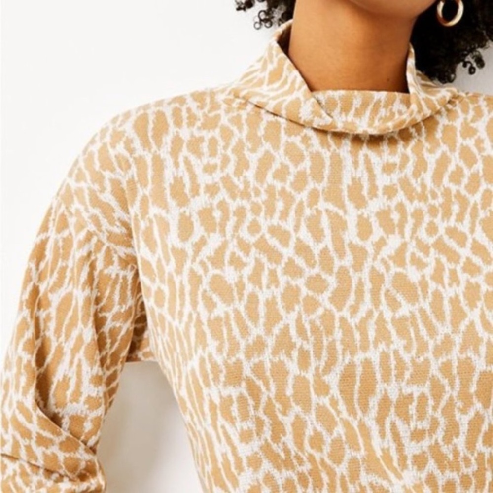 LOFT MOCKNECK PULLOVER ANIMAL PRINT SWEATER SIZE MEDIUM - Picture 10 of 10